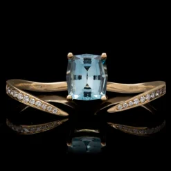 AAA-Brasilianischer Aquamarin-Goldring (de Melo)