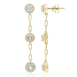 AAA-Brasilianischer Aquamarin-Goldohrringe (CIRARI)