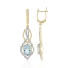 AAA-Brasilianischer Aquamarin-Goldohrringe (SUHANA)