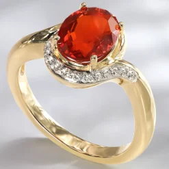 AAA-Mexikanischer Feueropal-Goldring