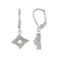 AAA-Regenbogen-Mondstein-Silberohrringe