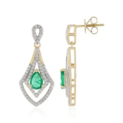 AAA-Sambia-Smaragd-Goldohrringe (SUHANA)