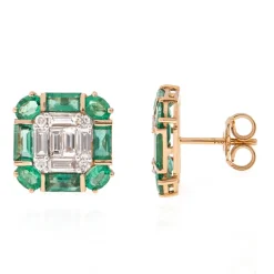 AAA-Sambia-Smaragd-Goldohrringe (SUHANA)