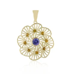 AAA-Tansanit-Goldanhänger (Ornaments by de Melo)