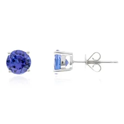 AAA-Tansanit-Goldohrringe