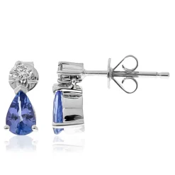 AAA-Tansanit-Goldohrringe