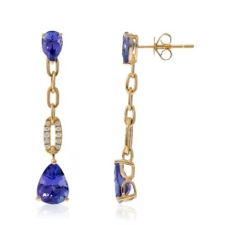 AAA-Tansanit-Goldohrringe (CIRARI)