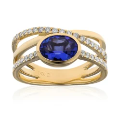 AAA-Tansanit-Goldring (CIRARI)