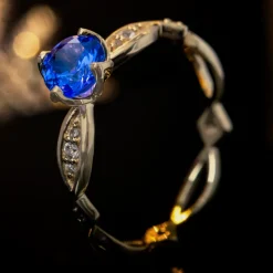 AAA-Tansanit-Goldring (de Melo)