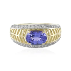 AAA-Tansanit-Goldring (Ornaments by de Melo)