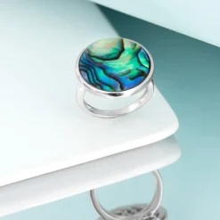 Abalone-Muschel-Silberring