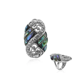 Abalone-Muschel-Silberring (Art of Nature)