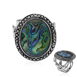 Abalone-Muschel-Silberring (Art of Nature)