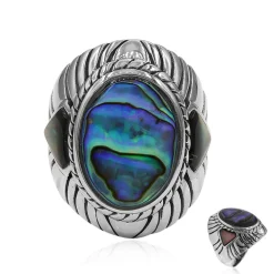 Abalone-Muschel-Silberring (Art of Nature)