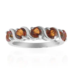 Abendroter Mystik-Quarz-Silberring