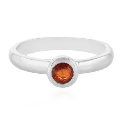 Abendroter Saphir-Silberring