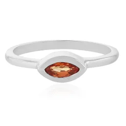 Abendroter Saphir-Silberring