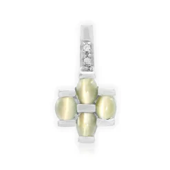 Alexandrit-Katzenauge-Silberanhänger