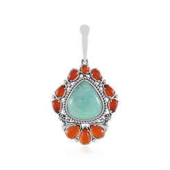 Amazonit-Silberanhänger (Desert Chic)