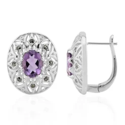 Amethyst-Silberohrringe (Annette classic)