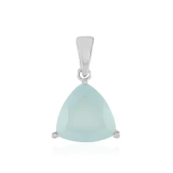 Aqua-Chalzedon-Silberanhänger