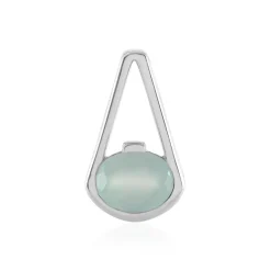 Aqua-Chalzedon-Silberanhänger