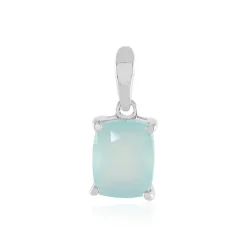 Aqua-Chalzedon-Silberanhänger