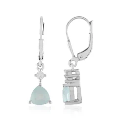 Aqua-Chalzedon-Silberohrringe