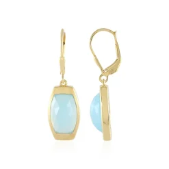 Aqua-Chalzedon-Silberohrringe