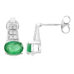 Bahia-Smaragd-Silberohrringe