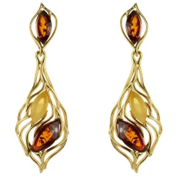 Baltischer Bernstein-Silberohrringe