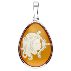 Baltischer Bernstein-Silberanhänger Schütze