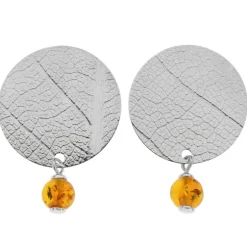 Baltischer Bernstein-Silberohrringe