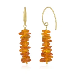 Baltischer Cognac-Bernstein-Silberohrringe