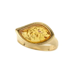 Baltischer Cognac-Bernstein-Silberring