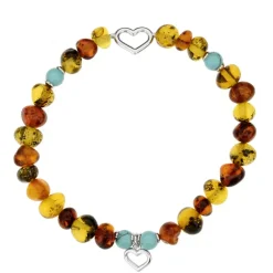 Baltischer Cognac-Bernstein-Silberarmband