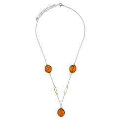 Baltischer Cognac-Bernstein-Silbercollier