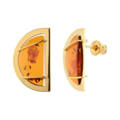 Baltischer Cognac-Bernstein-Silberohrringe