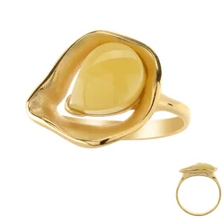 Baltischer Milky-Bernstein-Silberring