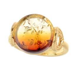 Baltischer Sunrise-Bernstein-Silberring