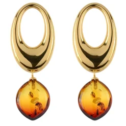 Baltischer Sunrise-Bernstein-Silberohrringe