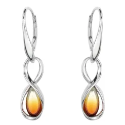 Baltischer Sunrise-Bernstein-Silberohrringe