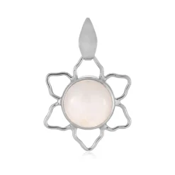 Bihar-Regenbogen-Mondstein-Silberanhänger