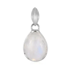 Bihar-Regenbogen-Mondstein-Silberanhänger