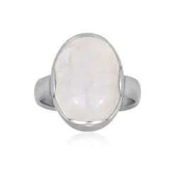 Bihar-Regenbogen-Mondstein-Silberring