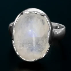 Bihar-Regenbogen-Mondstein-Silberring