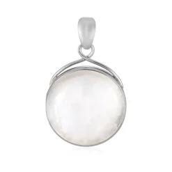 Bihar-Regenbogen-Mondstein-Silberanhänger