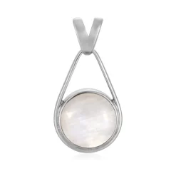 Bihar-Regenbogen-Mondstein-Silberanhänger