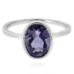 Blaubeer-Quarz-Silberring