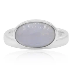 Blauer Achat-Silberring